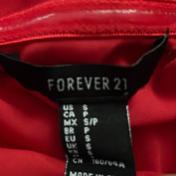 Forever 21 One Shoulder Red Tiered Ruffled Blouse - Picture 6 of 6